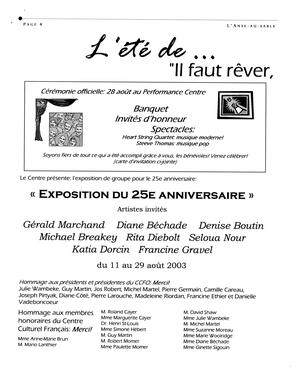   L'ANSE-AU-SABLE, 2003   , page 4