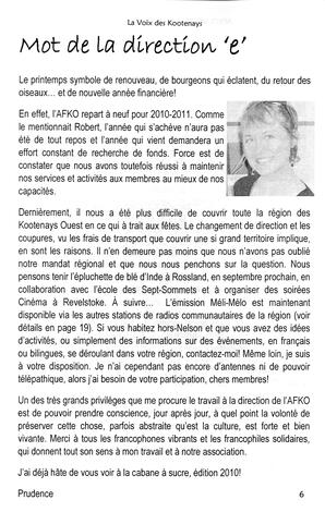   LA VOIX DES KOOTENAYS, 2010   , page 6