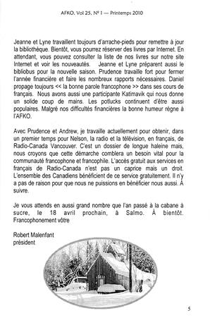   LA VOIX DES KOOTENAYS, 2010   , page 5