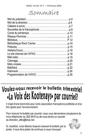   LA VOIX DES KOOTENAYS, 2010   , page 3