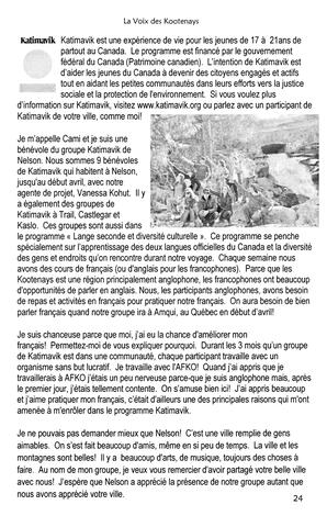   LA VOIX DES KOOTENAYS, 2010   , page 24