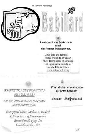   LA VOIX DES KOOTENAYS, 2010   , page 22