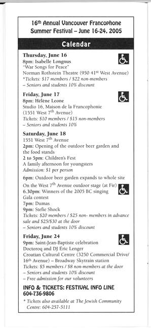   FESTIVAL D'ÉTÉ, 2005   , page 20