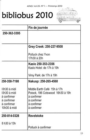  LA VOIX DES KOOTENAYS, 2010   , page 13