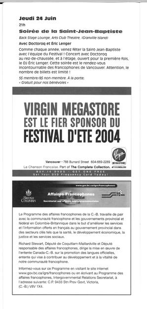   FESTIVAL D'ÉTÉ, 2004   , page 12