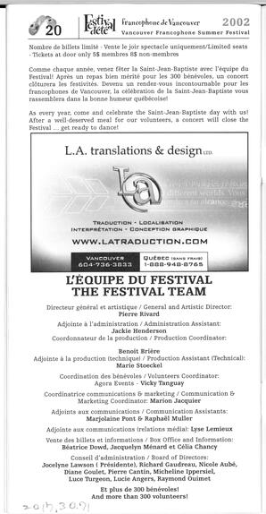   FESTIVAL D'ÉTÉ, 2002   , page 22