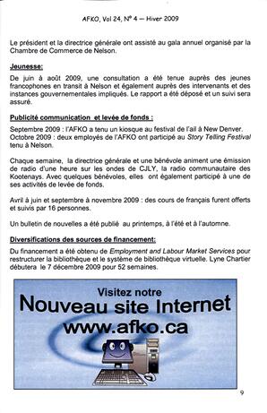   LA VOIX DES KOOTENAYS, 2009   , page 9