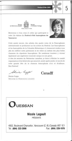   FESTIVAL D'ÉTÉ, 2001   , page 7