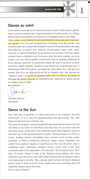   FESTIVAL D'ÉTÉ, 2001   , page 3