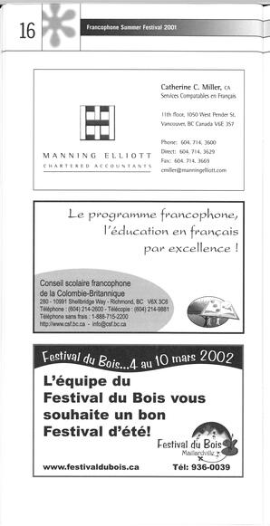   FESTIVAL D'ÉTÉ, 2001   , page 18