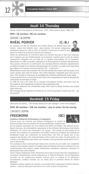   FESTIVAL D'ÉTÉ, 2001   , page 14