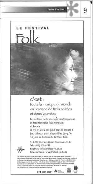   FESTIVAL D'ÉTÉ, 2001   , page 11