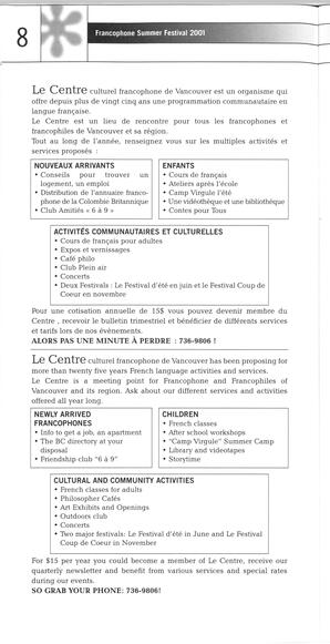   FESTIVAL D'ÉTÉ, 2001   , page 10