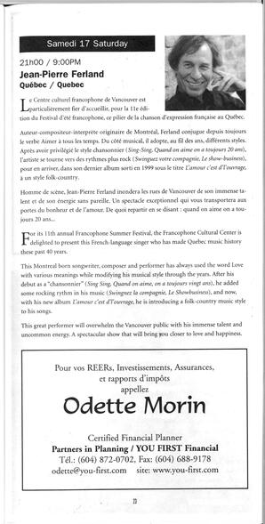   FESTIVAL D'ÉTÉ, 2000   , page 25