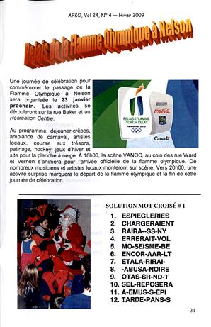   LA VOIX DES KOOTENAYS, 2009   , page 31