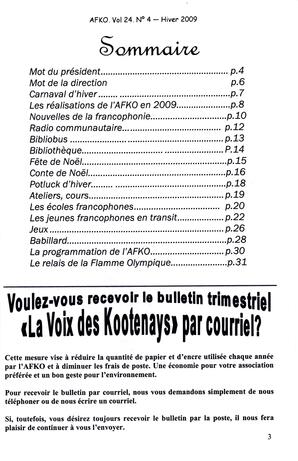   LA VOIX DES KOOTENAYS, 2009   , page 3