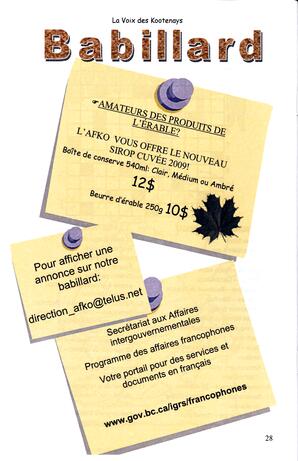   LA VOIX DES KOOTENAYS, 2009   , page 28