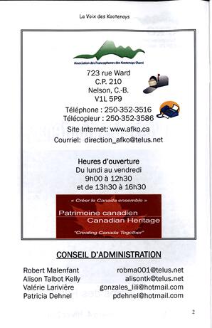   LA VOIX DES KOOTENAYS, 2009   , page 2