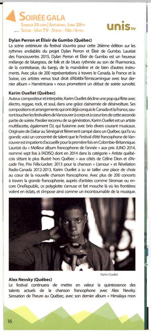   FESTIVAL D'ÉTÉ, 2015   , page 15