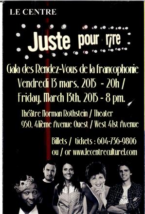   JUSTE POUR RIRE, 2015   , page 1