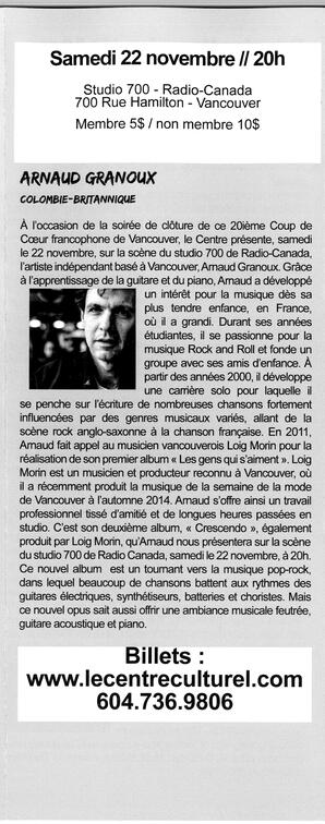   COUP DE COEUR FRANCOPHONE DE VANCOUVER, 2014   , page 8