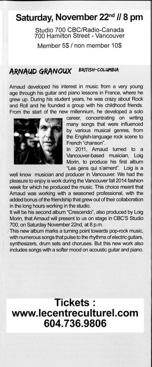   COUP DE COEUR FRANCOPHONE DE VANCOUVER, 2014   , page 4