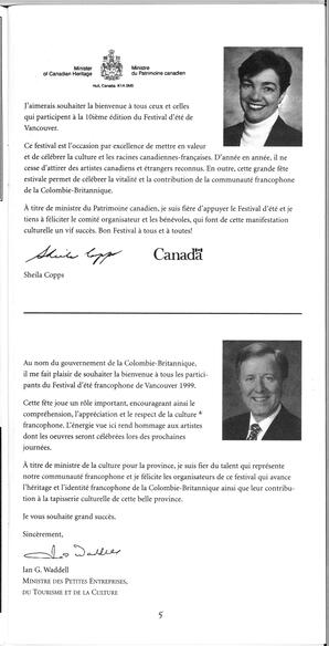   FESTIVAL D'ÉTÉ, 1999   , page 7