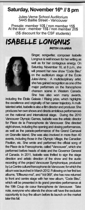   COUP DE COEUR FRANCOPHONE DE VANCOUVER, 2013   , page 3