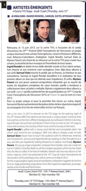   FESTIVAL D'ÉTÉ, 2013   , page 6