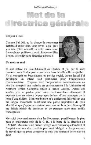   LA VOIX DES KOOTENAYS, 2009   , page 6