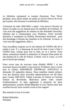   LA VOIX DES KOOTENAYS, 2009   , page 5