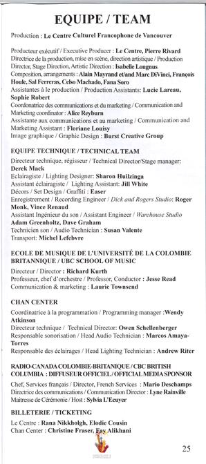   VANCOUVER SYMPHONIQUE, 2011   , page 25