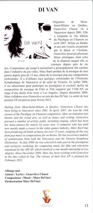   VANCOUVER SYMPHONIQUE, 2011   , page 13