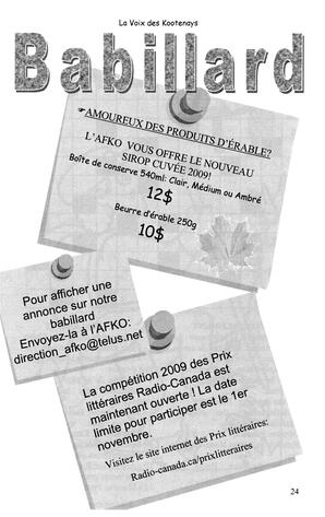   LA VOIX DES KOOTENAYS, 2009   , page 24