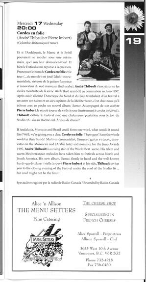   FESTIVAL D'ÉTÉ, 1998   , page 21