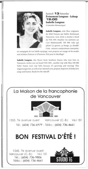  FESTIVAL D'ÉTÉ, 1998   , page 16