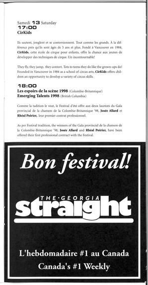   FESTIVAL D'ÉTÉ, 1998   , page 15