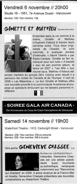   COUP DE COEUR FRANCOPHONE DE VANCOUVER, 2009   , page 2