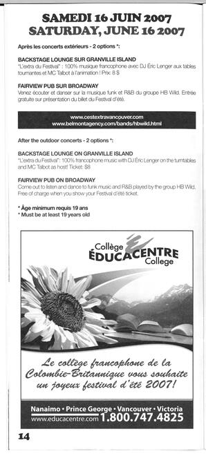   FESTIVAL D'ÉTÉ, 2007   , page 14