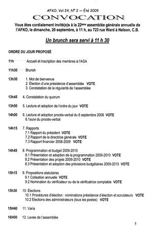   LA VOIX DES KOOTENAYS, 2009   , page 5