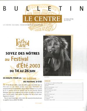   BULLETIN LE CENTRE, 2003   , page 1