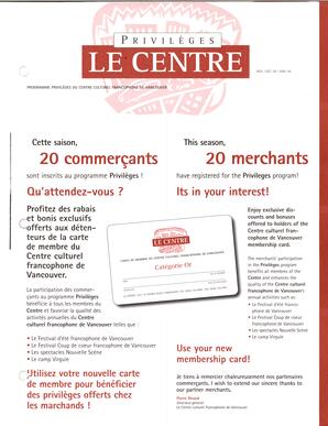   BULLETIN LE CENTRE, 1998-1999   , page 3