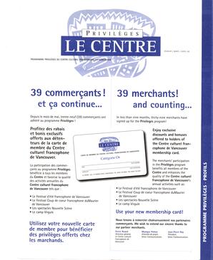  BULLETIN LE CENTRE, 1998   , page 3