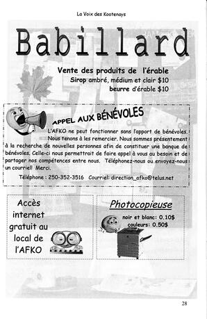   LA VOIX DES KOOTENAYS, 2009   , page 28