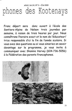   LA VOIX DES KOOTENAYS, 2009   , page 21