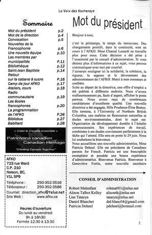   LA VOIX DES KOOTENAYS, 2009   , page 2