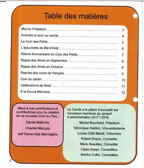   LE COIN DU PARC, 2017-2018   , page 2