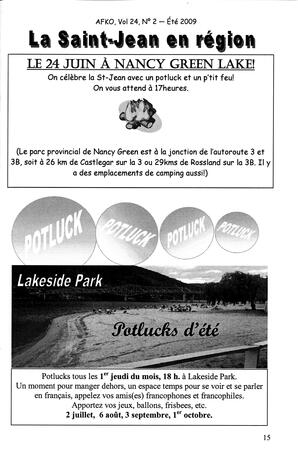   LA VOIX DES KOOTENAYS, 2009   , page 15