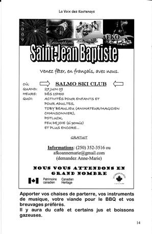   LA VOIX DES KOOTENAYS, 2009   , page 14