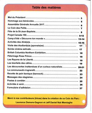  LE COIN DU PARC, 2017   , page 2